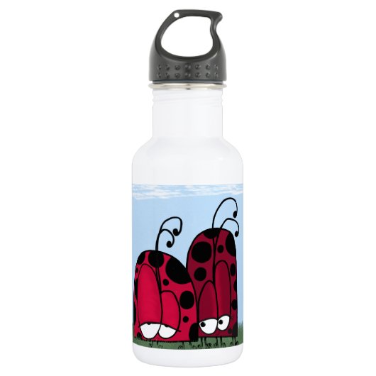 Die unangeforderte Liebe Ladybug Illustration Trinkflasche (Vorderseite)