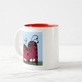 Die unangeforderte Liebe Ladybug Illustration Zweifarbige Tasse (Vorderseite Links)