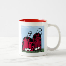 Die unangeforderte Liebe Ladybug Illustration Zweifarbige Tasse