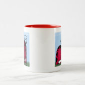 Die unangeforderte Liebe Ladybug Illustration Zweifarbige Tasse (Mittel)