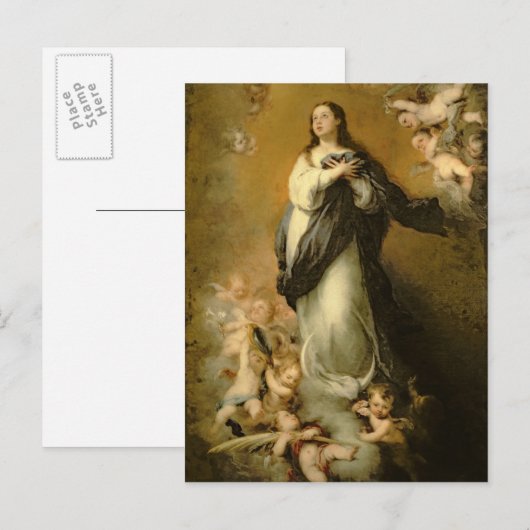 Die unbefleckte Empfängnis Postkarte (Vorne/Hinten)