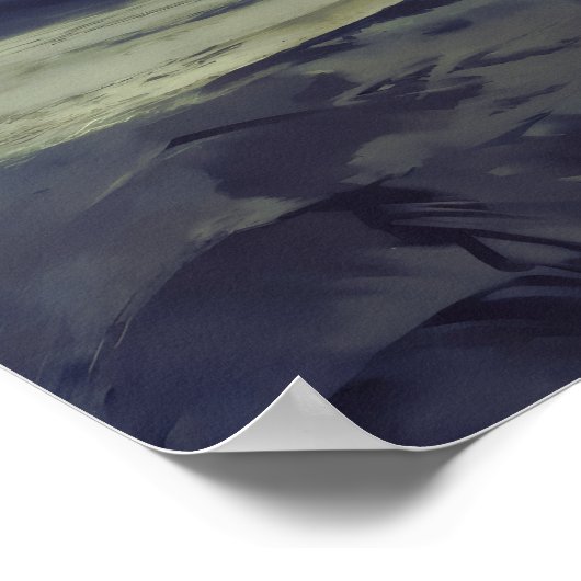 Die unbekannte Reise - einfarbige Kunst des Impres Poster (Ecke)