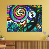 Die unendliche gedankengestreifte Leinwand drucken (Insitu (Wohnzimmer))