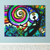 Die unendliche gedankengestreifte Leinwand drucken (Insitu (Holzboden))