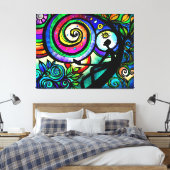 Die unendliche gedankengestreifte Leinwand drucken (Insitu (Schlafzimmer))