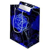 Die unerreichbare blaue Rose-Blumenbeutel Mittlere Geschenktüte (Rückseite Schrägansicht)