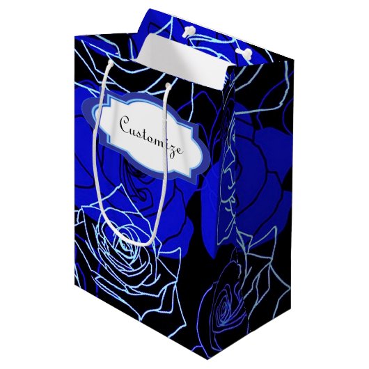 Die unerreichbare blaue Rose-Blumenbeutel Mittlere Geschenktüte (Vorderseite Schrägansicht)