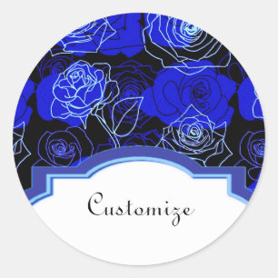 Die unerreichbaren Blumenkleber der blauen Rose Runder Aufkleber