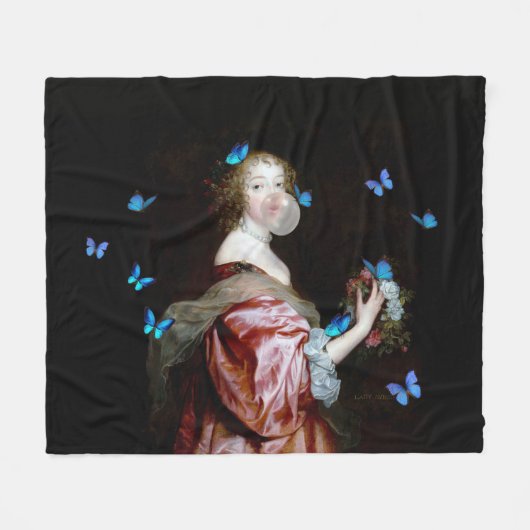 Die unerwartete Ankunft blauer Schmetterlinge Fleecedecke (Vorderseite (Horizontal))