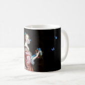 Die unerwartete Ankunft blauer Schmetterlinge Kaffeetasse (VorderseiteRechts)