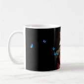 Die unerwartete Ankunft blauer Schmetterlinge Kaffeetasse (Links)