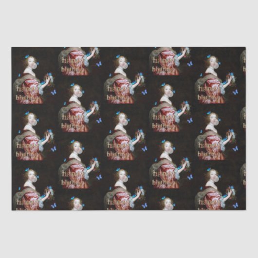 Die unerwartete Ankunft blauer Schmetterlinge Seidenpapier (Vorderseite)