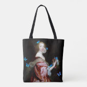 Die unerwartete Ankunft blauer Schmetterlinge Tasche (Rückseite)