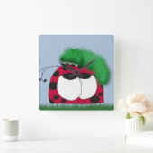 Die ungewöhnlichen Freunde Ladybug und Raupe Quadratische Wanduhr (Zuhause)