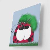 Die ungewöhnlichen Freunde Ladybug und Raupe Quadratische Wanduhr (Winkel)