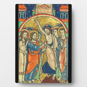 Die Ungläubigkeit des Thomas aus dem Psalter Fotoplatte