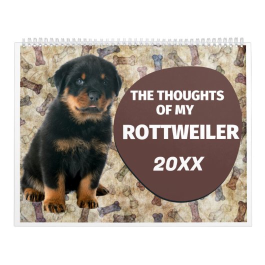 Die Unglaublich witzig Gedanken meines Rottweilers Kalender (Titelbild)