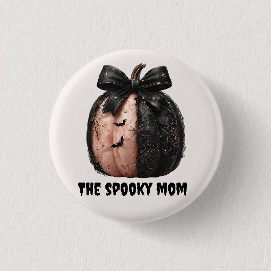 Die unheimliche Mama Halloween Pumpkin Button (Vorderseite)