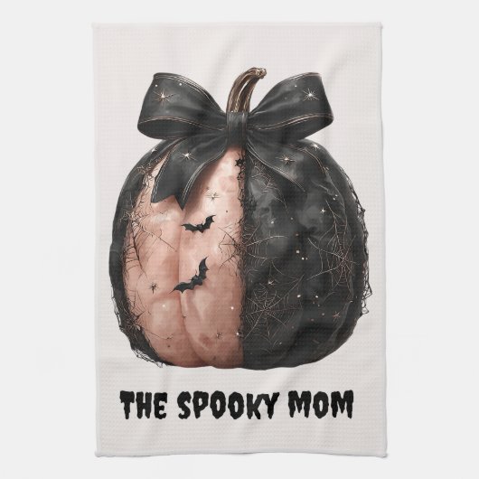Die unheimliche Mama Halloween Pumpkin Geschirrtuch (Vertikal)
