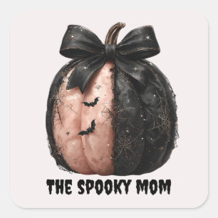 Die unheimliche Mama Halloween Pumpkin Quadratischer Aufkleber