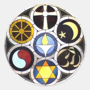 Die unitarische universalistische Kirche Rockford, Runder Aufkleber