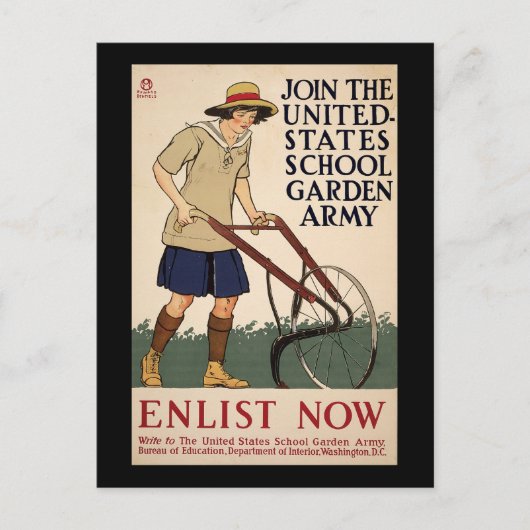 Die United Staaten School Garden Army Postkarte (Vorderseite)