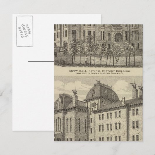 Die Universität Kansas Postkarte (Vorne/Hinten)