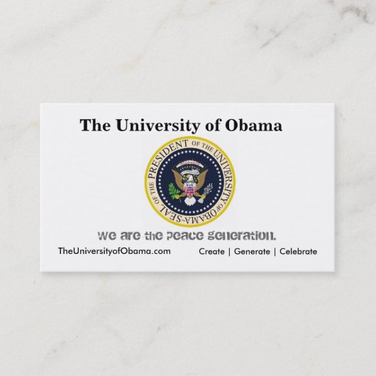 Die Universität von Obama-Visitenkarte Visitenkarte (Vorderseite)