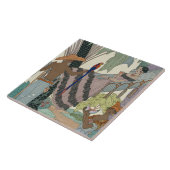 Die untätige Schönheit (pochoir Druck) Fliese (Seite)