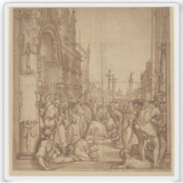 Die Unterbreitung von Barbarossa an Papst Alexande Aufkleber