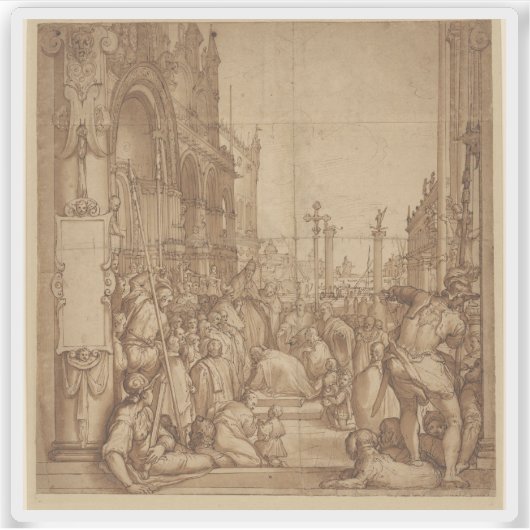 Die Unterbreitung von Barbarossa an Papst Alexande Aufkleber (Vorderseite)