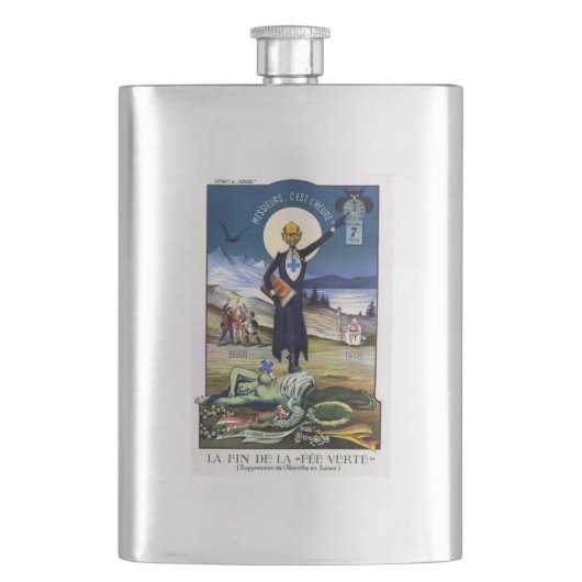 Die Unterdrückung von Absinthe Flachmann (Vorderseite)