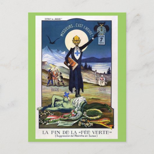 Die Unterdrückung von Absinthe Postkarte (Vorderseite)