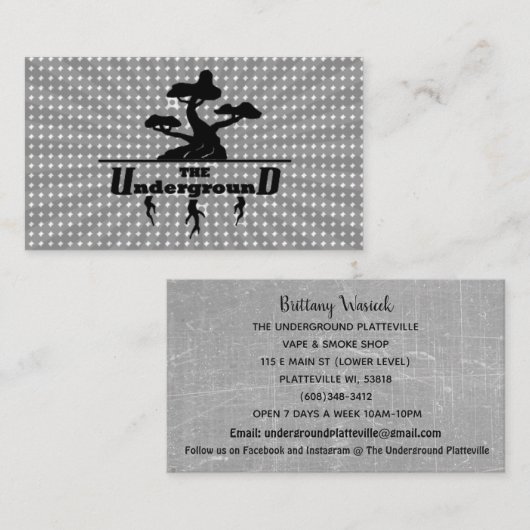 Die Untergrund-Visitenkarten Grau Cage Visitenkarte (Vorne/Hinten)