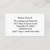 Die Untergrund-Visitenkarten Visitenkarte (Rückseite)