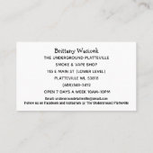 Die Untergrund-Visitenkarten Visitenkarte (Rückseite)