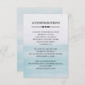 Die Unterkünfte in Aquarellblau. Angaben zur Hochz Begleitkarte (Vorne/Hinten)