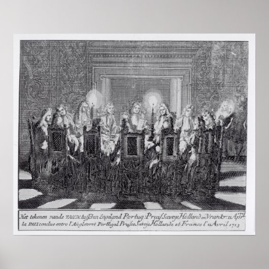 Die Unterzeichnung des Vertrags von Utrecht Poster (Vorne)