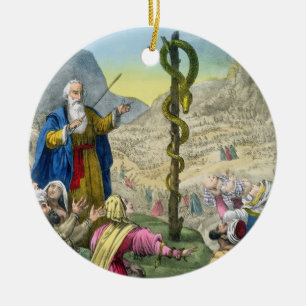 Die unverschämte Schlange, von einer Bibel Keramikornament