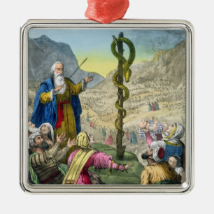 Die unverschämte Schlange, von einer Bibel Silbernes Ornament