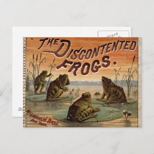 Die unzufriedenen Frösche 1895 Postkarte (Vorne/Hinten)