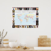 Die uralten Kulturen der Welt auf der Karte der Ge Poster (Küche)
