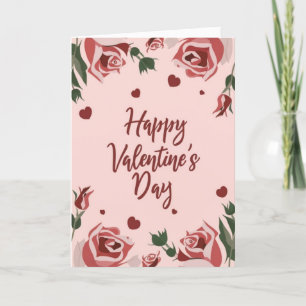 Die Urlaubskarte der "Happy Valentine's Day Floral Feiertagskarte
