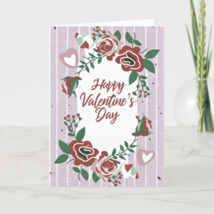 Die Urlaubskarte der "Happy Valentine's Day Floral Feiertagskarte