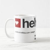 Die ursprüngliche große LoveHelvetica Logo-Tasse Kaffeetasse (Links)