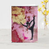 Die ursprüngliche Yoga-Mädchen-Gruß-Karte Karte (Gelbe Blume)