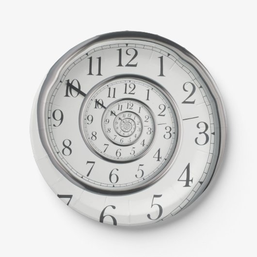 Die ursprüngliche Zeit-abstrakte Uhr Pappteller (Vorderseite)