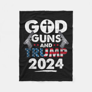 Die US-amerikanische Flagge von 2024 und Trump Fleecedecke