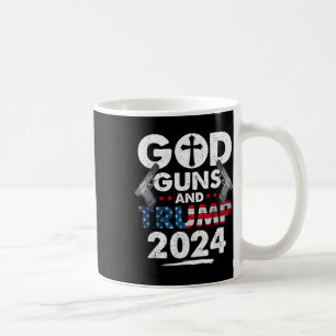 Die US-amerikanische Flagge von 2024 und Trump Kaffeetasse