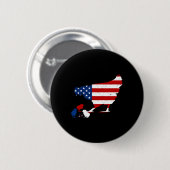 Die US-Flagge Happy 4. Juli Patriotischer Bauer Button (Vorne & Hinten)